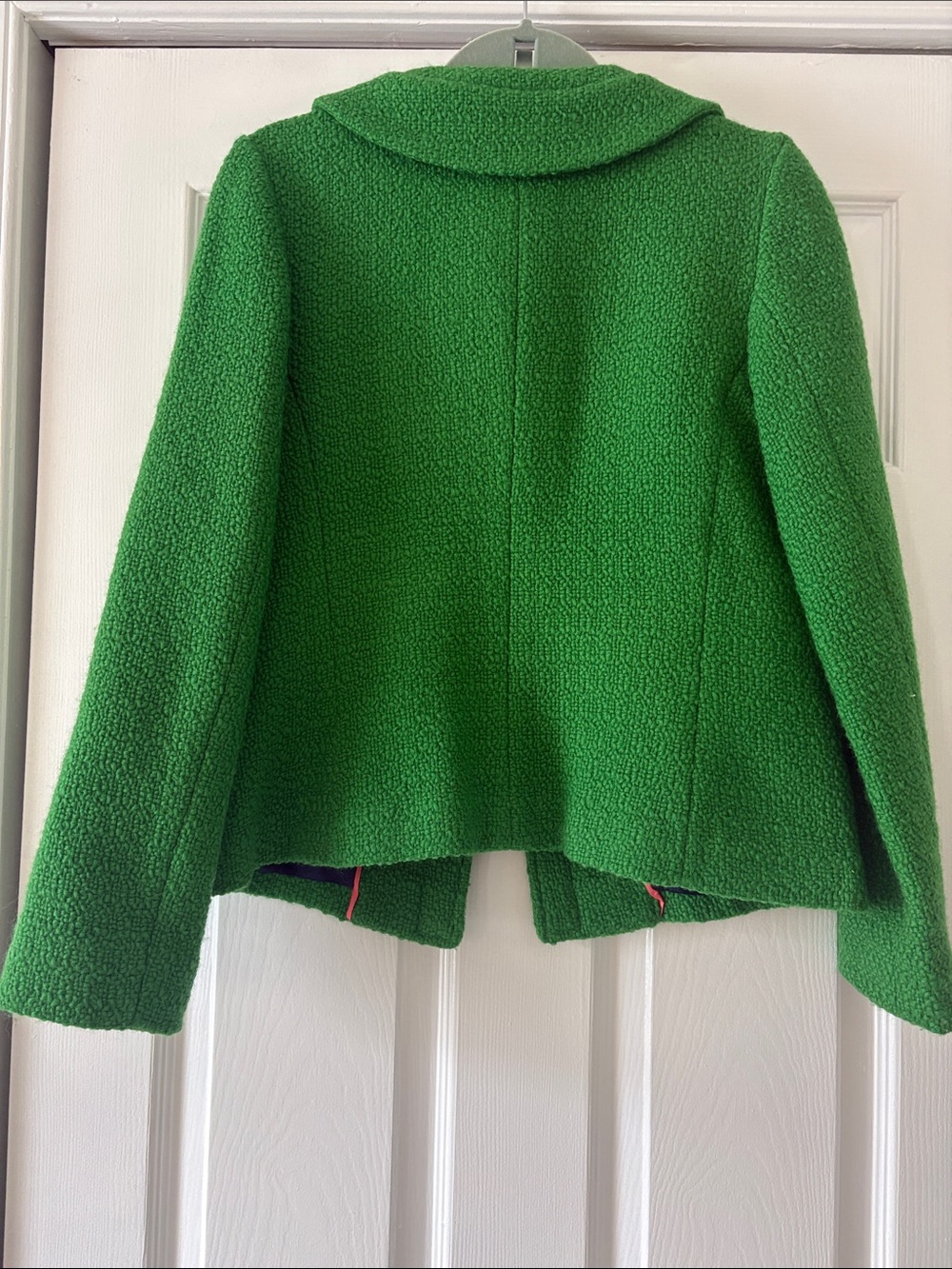 Women's Bright Green Textured Bouclé Jacket - Picture 2 of 8